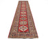13 Feet Red Kazak Afghan Hand Knotted Wool Runner Rug